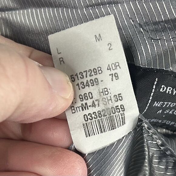 Calvin Klein 40R Tuxedo Jacket 100% Wool All Black Two Button Fully Lined - Picture 4 of 8